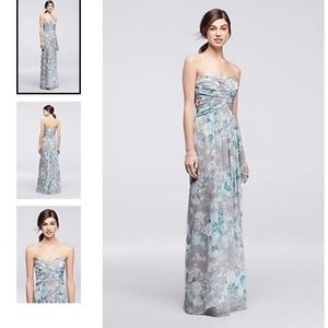 Crinkle Chiffon Dress with Cascading Skirt